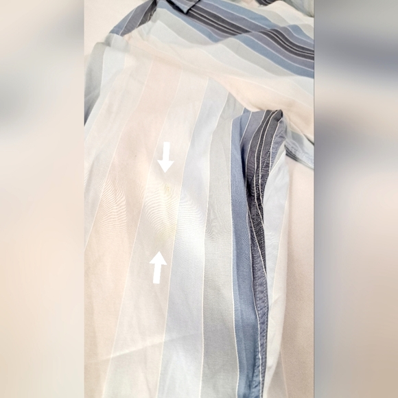 Mens Ted Baker Blue Pink Stripe Buttondown French Cuff Cotton Dress Shirt 4 L - Picture 14 of 15